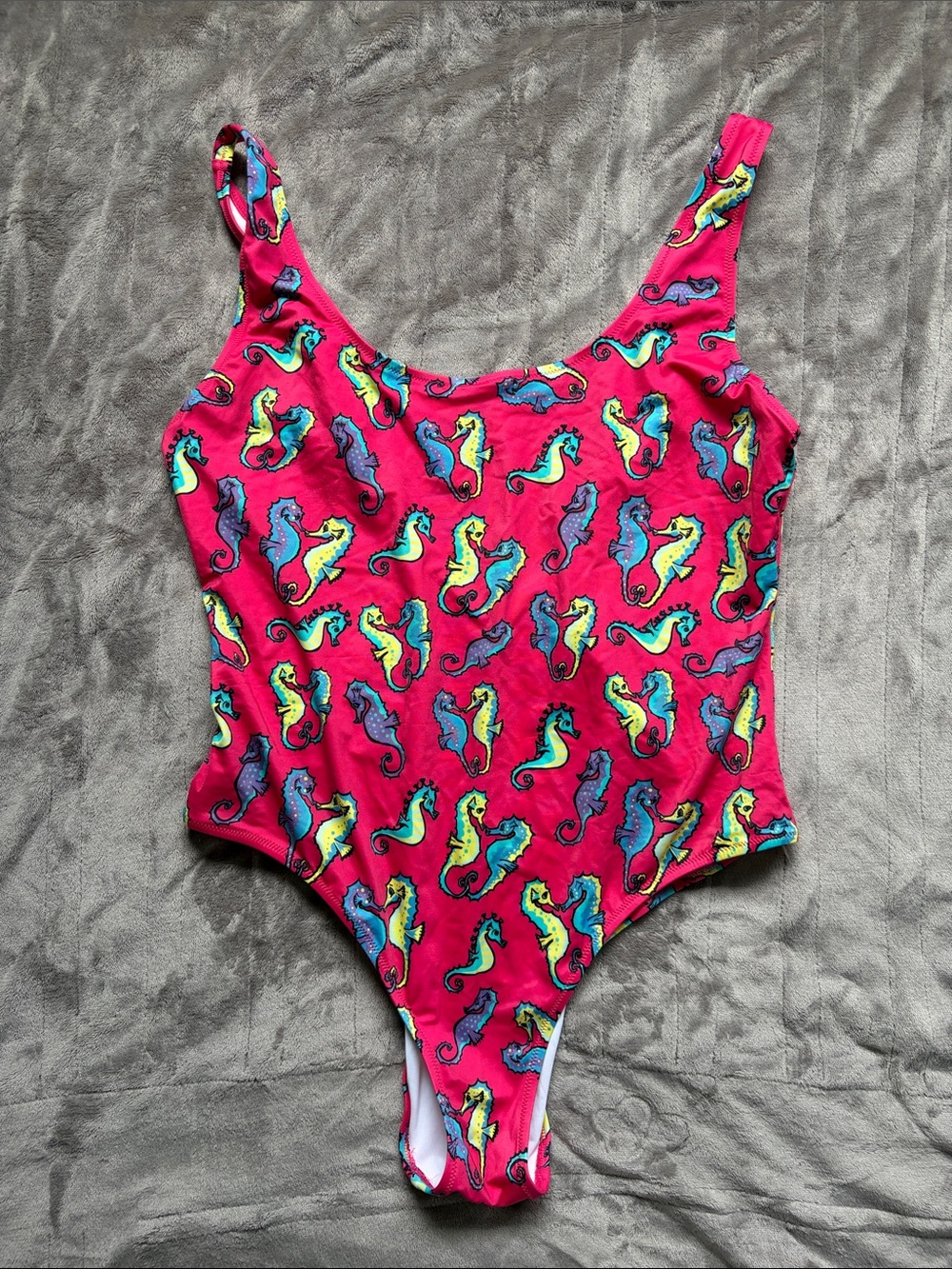 MeUndies Hot Pink Seahorse One-Piece Swimsuit